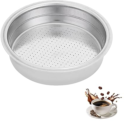 51mm Portafilter Basket, Stainless Steel Double Layer Pressurized Filter Basket for Espresso Coffee Machines, Single Cup, Ideal for Home Baristas and Coffee Enthusiasts