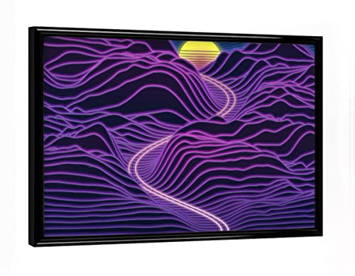 artboxONE Poster mit schwarzem Rahmen 18x13 cm Geometrie Vaporwave Sunrise - Bild Vaporwave digital Electronic