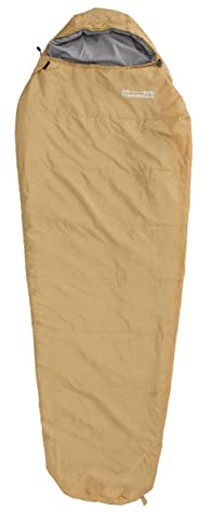 Where Tomorrow, sacco a pelo piccolo e leggero, ultraleggero, 700 g, dimensioni ridotte 26 x 14 cm, termoregolazione ideale – 220 x 80 x 50 cm, per esterni, campeggio, campeggio – Curry