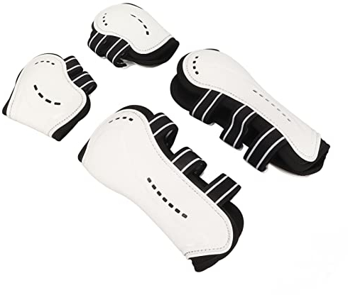 TOPINCN Pferde-Hinterbeinstiefel, Streichkappen für Pferde, Stoßfest, Atmungsaktiv für Pferdeausrüstung (M)