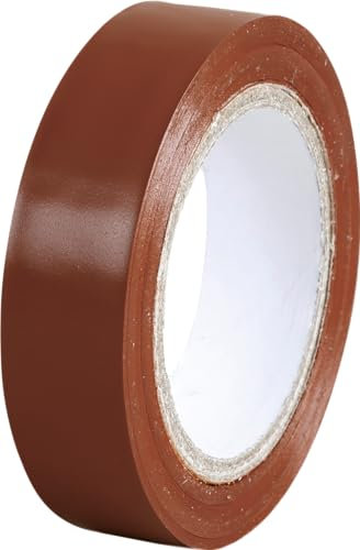 EUR'OHM Ruban adhésif isolant électrique 15mm x 10m Couleur Brun - Droguerie