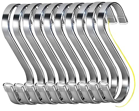 WEERSTONE Lot de 18 crochets en forme de S en acier inoxydable robuste pour ustensiles de cuisine, bureau, salle de bain, placard, atelier, garage, bureau, maison, essentiel (7,5 cm)