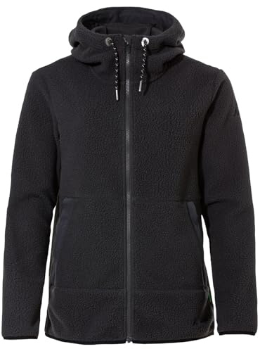 VAUDE Damen Fleece Jacke Manukau Fleece Jacket II, warme, urbane Fleecejacke im Teddy-Look, weich, bequem und pflegeleicht, phantom black, 38