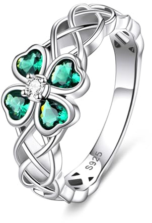 VONALA Bague pour femme en argent sterling 925 avec plume/rock, Claddagh/lotus/croix de foi, bijou cadeau pour femme et fille, Argent sterling