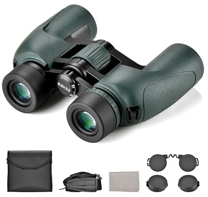 ESSLNB 8,5x32 Fernglas für Erwachsene BAK4 Prisma, wasserdicht, kompakt für Outdoor, Reisen, Vogelbeobachtung und Jagd Inklusive Tragetasche