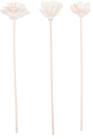 Alipis Künstlicher Blumendiffusor 3 Stück aus Faser und Holz für Ätherische Öle Dekorativer Aromaöl Diffusor für Zuhause Geeignet für Wohnzimmer und Büro