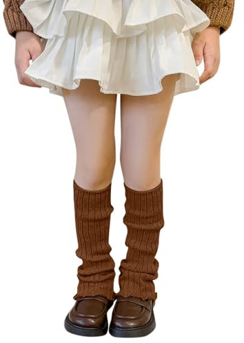 Stulpen Mädchen, Kinderstulpen Ballettstulpen Kleinkinder Sport Tanzstulpen Beinstulpen Weiche Legwarmer für Mädchen Baby Beinwärmer Kniestrümpfe Leggings Warme Beinstulpen (Brown, One Size)