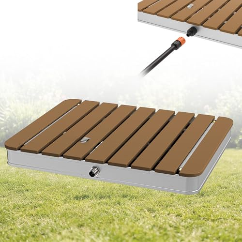 HENGMEI Ducha de jardín, ducha de suelo, para exteriores, WPC, camping, ducha exterior, cartucho de sauna, antideslizante, resistente a la intemperie, superficie de soporte de aluminio hasta 4 m,