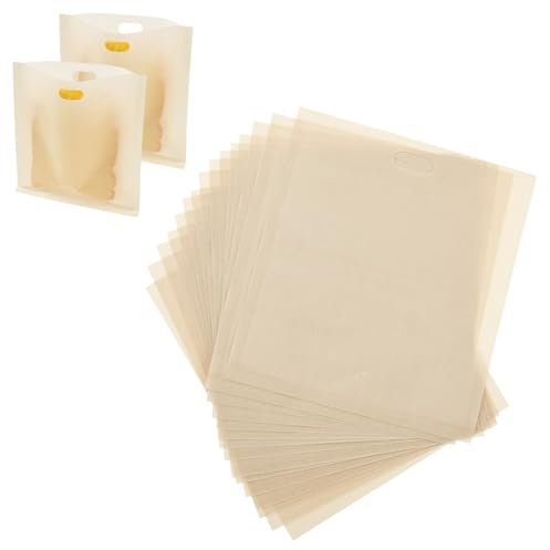 15 bolsas de tostadora reutilizables, 17 x 19 cm, resistentes a altas temperaturas, con revestimiento antiadherente de teflón, bolsas de fibra de vidrio, para sándwiches y pizza