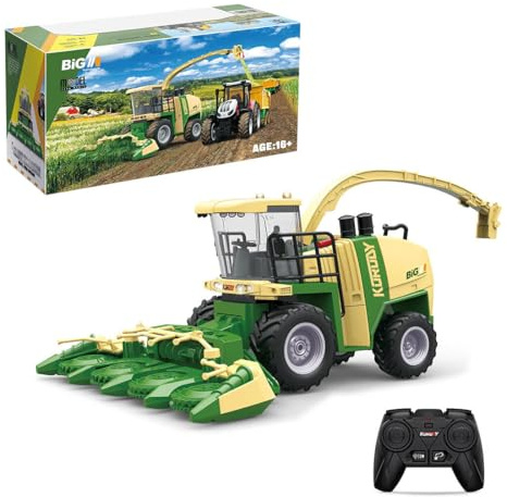 SpedUpX Remote Control Combine Harvester Tractor Toy, 1/24 2.4G RC Tractor Truck with Spray/Light/Sound Effects, Farm Toys Birthday Gift (RTR Version)