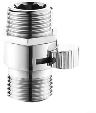Lot de 2 vannes d'arrêt de pommeau de douche, construction en laiton, valve de réglage du débit à interrupteur rapide avec interfaces standard à 4 points pour installation de pommeaux de douche (B)