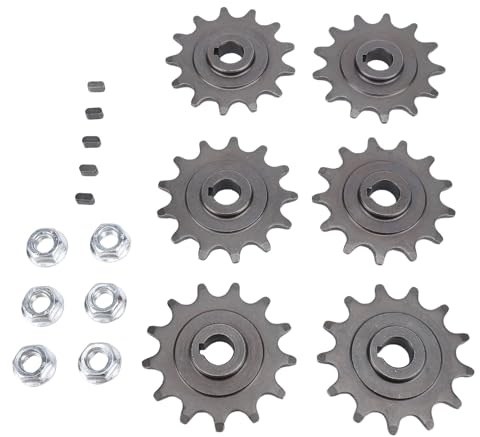 RiToEasysports Juego de Piñones de Cadena para Scooter, Piñón de Motor de Hierro 13T de Repuesto para Moto de Cross de 47 Cc y 49 Cc, Kit de 6 Piezas con Tuercas y Llaves para un Rendimiento Estable
