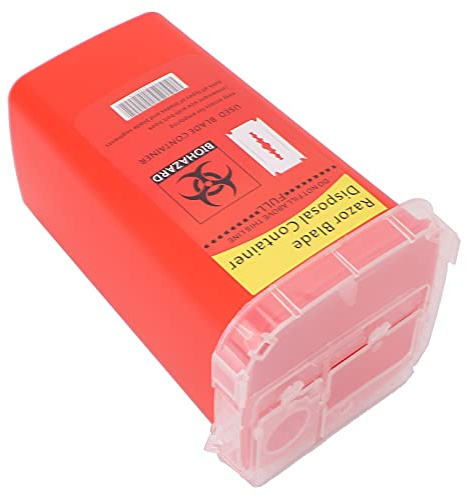 Pongnas Contenitore per Rifiuti in Plastica per Siringhe e Aghi, per Capelli, Tatuaggio, Salone di Bellezza, Contenitore per Oggetti Taglienti (rosso)