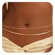 Chaîne de ventre dorée pour femme - Vintage - En métal doré - Pour femme - Taille réglable décorée - Élégante ceinture pour bikini, plage, bijoux quotidiens