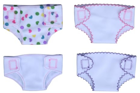 Xoeryoy Pannolini per Bambole per Bambole Intimo con Stampa Floreale per da 14-16 Pollici 4 Pezzi;1