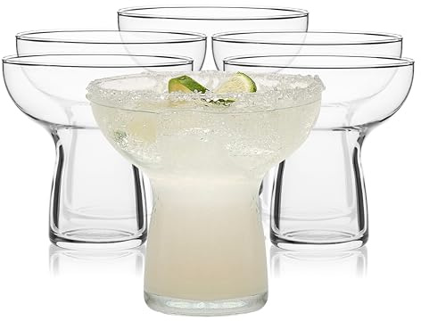 Libbey Stemless Margarita Glasses Set of 6, Modern Margarita Glasses, Lightweight, Unique Bar Glasses, Lead-Free Margarita Set, 10.25 Ounces