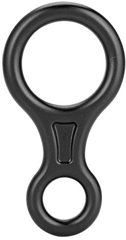 Alomejor 35KN Rope Descender Climbing 8 Ring Rope Descender Climbing Descender Ring Abseilring Climbing Gear(Schwarz)