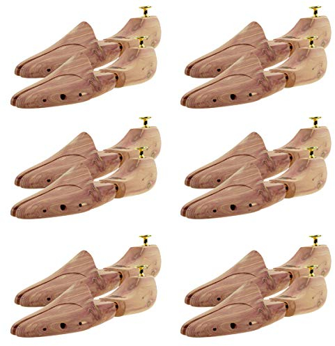 Sneakerprofi Schuhspanner aus Zedernholz Echtholz für Damen und Herren mit Doppelfeder Optimale Passform und Ventilation 6 Paar, Schuhspanner:36/37