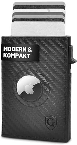 GenTo - AirTag Slim Wallet mit Münzfach - TÜV geprüfter RFID NFC Schutz - Kartenetui Kreditkartenetui - Herren Damen Portmonee Geldbeutel Portemonnaie klein
