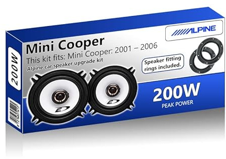 Cooper Speaker upgrade Front Door Alpine car speakers 5.25 13cm 200W
