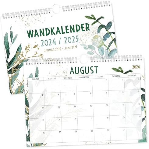 OWLBOOK® Kalender Wandkalender 2025/2026-18 Monate - Geburtstagsplaner Familienplaner Familienkalender Jahreskalender Jahresplaner Euka - A4 quer