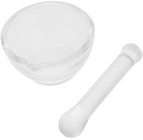 KICHOUSE 1juego Mortero Y Pilón De Vidrio Con Base Reforzada Para Experimentos Químicos Y Uso Cocina Fácil De Limpiar Y Mantener
