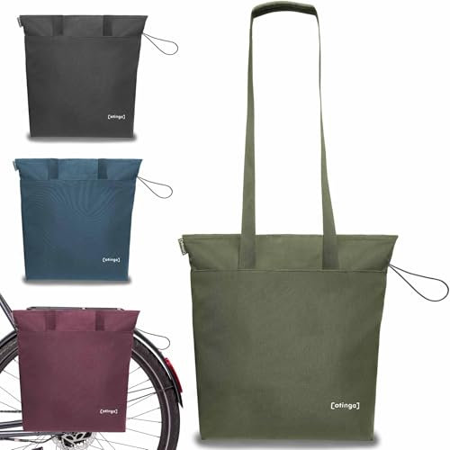 otinga® Shopper Fahrradtasche faltbar [14L Volumen] ideal als Zusatztasche zum Verstauen I Einkaufstasche Fahrrad für jeden Gepäckträger I Extra leichte & Wasserabweisende Fahrradtasche Damen