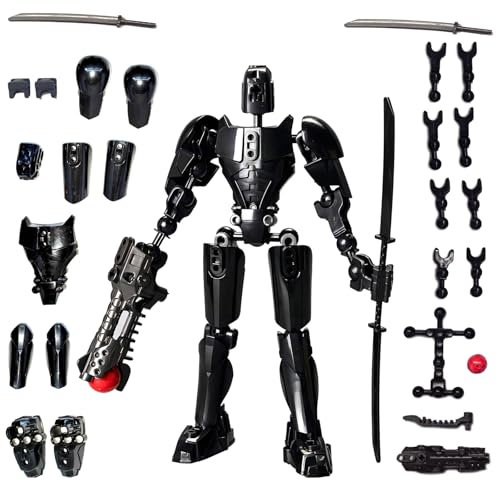Lucky 13 Action Figures Activity Robot, Titan T13 3D Printed Mannequin Toys Multi-Jointed Movable Robots，PVC Toys Desktop Ornaments Figure ，Home Desktop Decorations Gifts for Game Lovers (black)