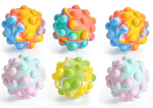 6 Stück Antistressball für Kinder, Anti Stress Spielzeug Bälle, Sensory Squeeze Ball Spielzeug, Mitgebsel Geschenke Geburtstag (Gemischte Farben)