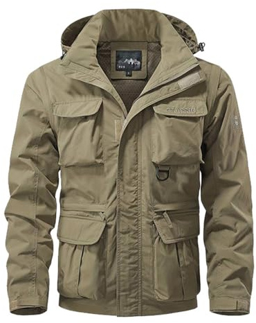 Abrigo De Lana Hombre Chaqueta Insulada Parka 3/4 Color Camel Canguro Primavera Verano Formal