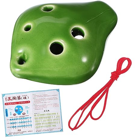 GREENADSCAPE Introductory Ocarina 6 Hole Ceramic Ocarina Flute Perfect for Beginners and Boys and Girls Musical Instrument