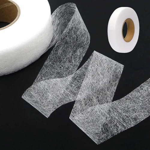 CANCYCC 64m Saumband zum Aufbügeln, Breite 20mm, Bügelband für Vorhänge zum Kürzen, Nahtband zum Aufbügeln,Gardinen Kürzen ohne Nähen, Saumband Selbstklebend für Textilien, Hosen, Gardinen