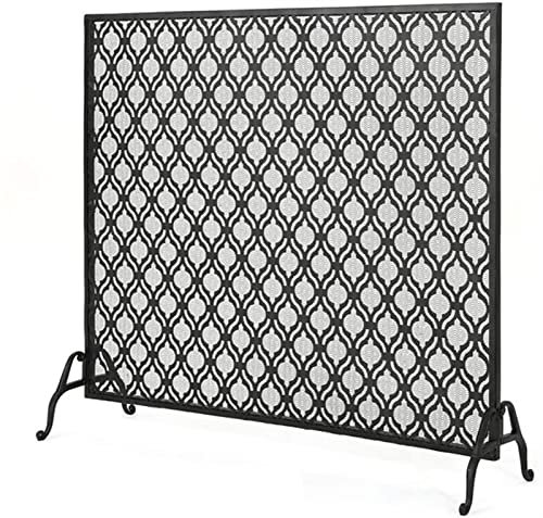 CCKUYT Schermo di Protezione per Camino, parascintille, parascintille per Camino, parascintille Decorativo Piatto Grande, parascintille in Ferro battuto a Pannello Singolo, griglia Decorativa in Rete
