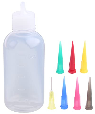 Dcfbkl Bottiglie dosatrici da spremere con misurazione per condimenti condimenti con 7 ugelli Griller Salse Strumento Bottiglie per condimenti per insalata