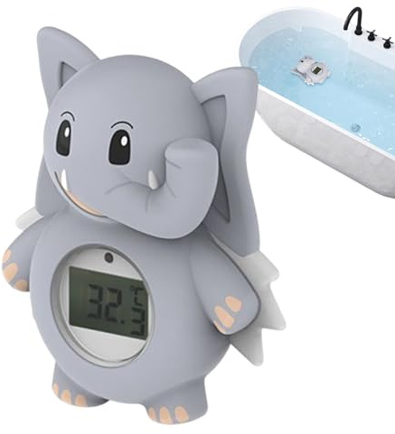 Keyubria Thermomètre de Bain Bébé Éléphant Numérique | Thermomètre Intelligent pour le Bain et la Douche | Pour Piscine et Activités Extérieures
