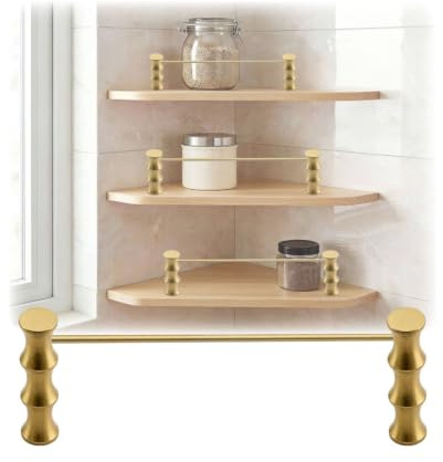 10 20 30 39 tum lång kökshylla i mässing, 2 4 6 8 10 st skyddsräcke i metall, dekorativt staketstol-set med 2 spindlar för displayskåp (10 st, 58 cm/23)