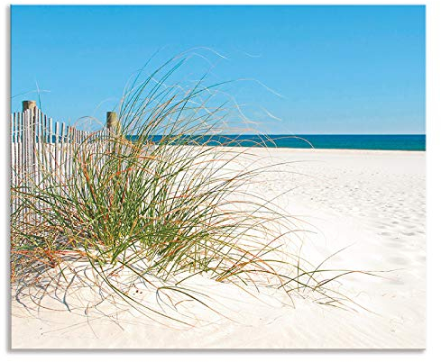 ARTland Spritzschutz Küchenrückwand aus Alu für Küche Herd Spüle 60x50 cm (BxH) mit Motiv Natur Strand Meer Nordsee Sand Dünen Gräser Maritim T5MA