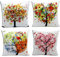 MONTANCHEZZ Pack 4 Fundas de Cojín 45 x 45cm. Impresión Digital, Textura Sedosa, Estilo Moderno. Throw Pillow Case Funda de Almohada (Árbol-Flores)