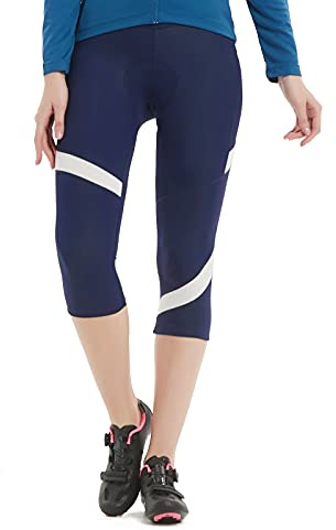 Santic damcykelbyxor vadderade 3/4 cykelshorts dam cykeltights vadderade Navy XXL