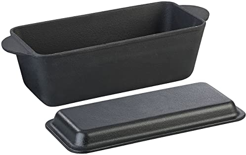 Rosenstein & Söhne Brotbackform: Gusseisen-Kastenform mit Deckel, 25 x 12 x 9 cm (Brotbackform Gusseisen, mit Deckel, Dutch Oven)