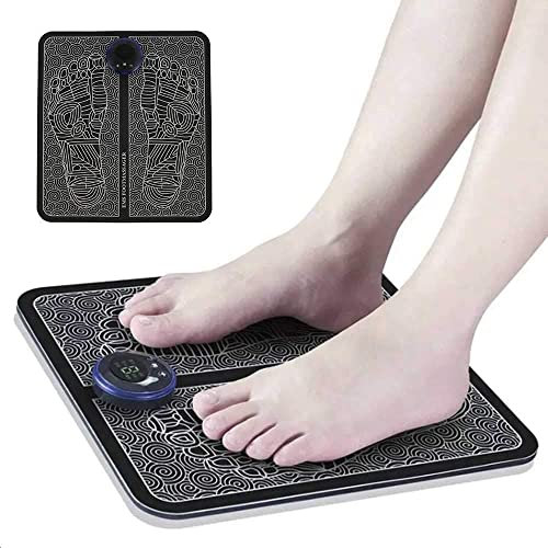 EMS Tapis de massage électrique portable et pliable Rechargeable par USB Stimulateur musculaire électronique Stimulateur de pieds Favorise la circulation sanguine Soulagement de la