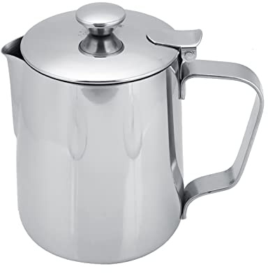 Pichet Inox Avec Couvercle, Milk Pitcher, Tasse À Café En Acier Inoxydable, Mousseur À Lait Pour Café Au Lait (3