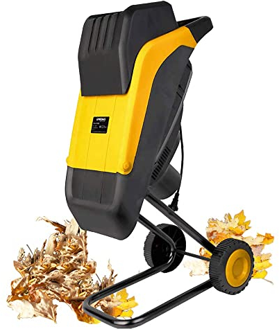 RNQZ Trituratore da Giardino Trituratore Elettrico Silenzioso per cippatrice per Legno, Lama da Taglio Regolabile, con Sacco di Raccolta da 50 Litri, biotrituratore da Giardino, 2500 W,30m