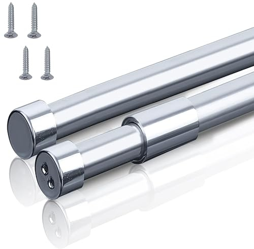 2 Stück Schrankstange für Kleiderschrank, Kleiderstange Ausziehbar 42-72cm, Kleiderstange Schrankrohr Schrankstange für Kleiderschrank