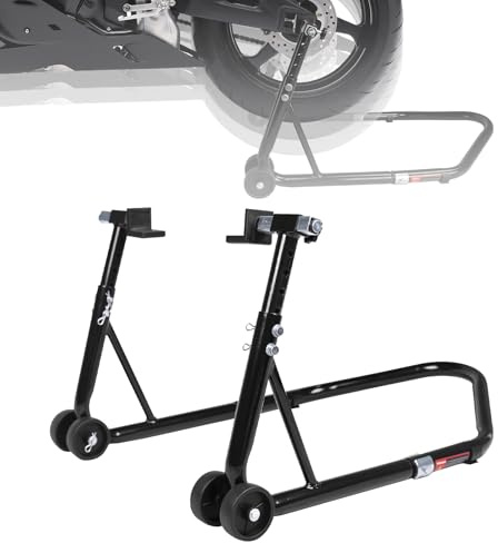 Donext Motorcycle Stand 850LB Adjustable Sport Bike Rear Wheel Lift Swingarm Paddock Stands Black, 5 Adjustable Heights, L