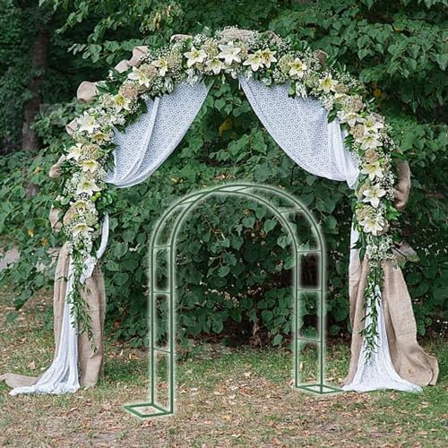 W80-350cm Arco da Giardino Tubolare in Metallo Resistente Arco di Nozze Resistente Alle Intemperie H220cm 230cm Padiglioni Reticolo per Rose e Piante Rampicanti (Color : Green, Size : W120x220cm(W3.