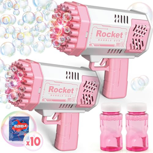 Dolanus Bubble Gun 2 Pack with Bubble Solution, Kids Toys Gifts, Age 3+