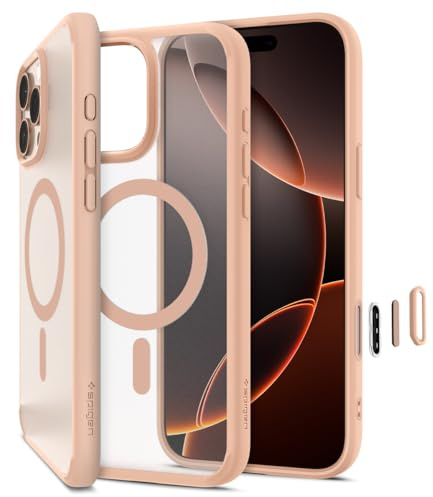 Spigen für iPhone 16 Pro Camera Control Button Kamerasteuerung Aktivierte Hülle Ultra Hybrid T MagFit, Kompatibel mit MagSafe Zubehör -Frost Rose Titanium