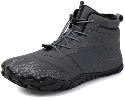 Chaussures d'hiver pour la randonnée, le trekking, l'escalade, les chaussures à lacets antidérapantes pour homme et femme, Gris, 10.5 Wide Women/10.5 Wide Men