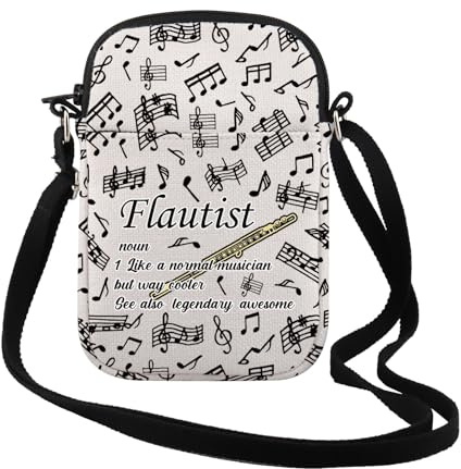 FUNYSO Sac à bandoulière Flûte Flûtiste Cadeau pour amateur de musique Cadeau pour enseignant Instrument de musique Musicien, Flautist Cr UK, 0